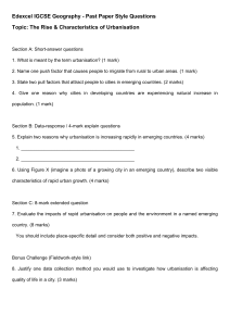Edexcel IGCSE Geography: Urbanisation Past Paper Questions