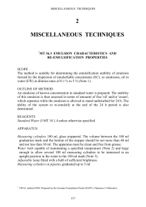 Emulsion Stability & Re-Emulsification Test Method