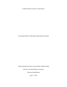 Netflix Subscription Forecasting Project Progress Report