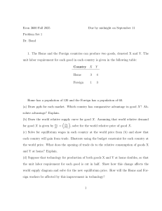 Econ 3600: International Trade Problem Set