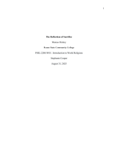 The Reflection of Sacrifice: Faith, Love, and Moral Conviction