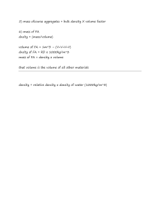 Aggregates Mass, Density, and Volume Calculations Guide