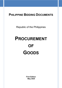 Philippine Bidding Documents: Procurement of Goods (First Edition)