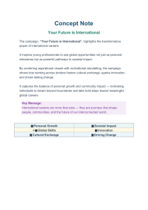 Your Future is International: Concept Note