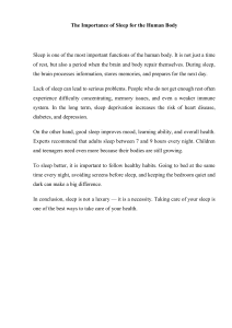 The Importance of Sleep for Human Health