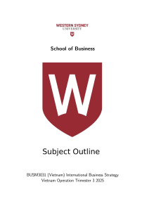 BUSM3031 International Business Strategy Course Outline