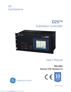 GE D25 Substation Controller User's Manual | Installation & Operation