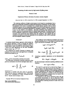 Radio Science - May-June 1993 - Smid - Scattering of radio waves by high atomic Rydberg states