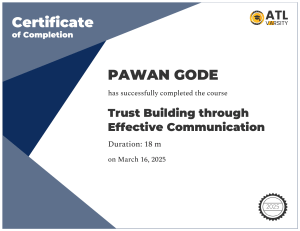 Pawan Gode: Trust Building through Effective Communication Certificate