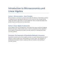 Introduction to Microeconomics & Linear Algebra: Quantitative Economics