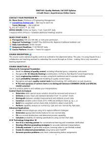 EMGT445 Quality Methods Syllabus: AI & Statistical Control