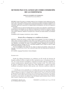 Octavio Paz or language as a condition of existence