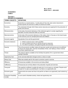 Economics: Nature of Economics - Key Concepts & Definitions