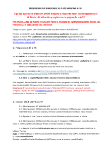 Gu&iacute;a de Migraci&oacute;n de Windows 10 a Kit Malvina AFIP