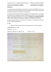 Ejercicios de Amortización Técnica: Sistemas Contables Internos