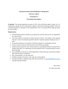 Entrepreneurship Startup Presentation Assignment