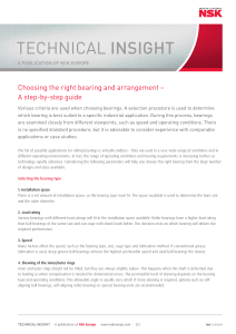 Guide to Bearing Selection and Arrangement
