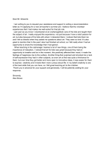 Recommendation Request: Art Teacher Summer Job