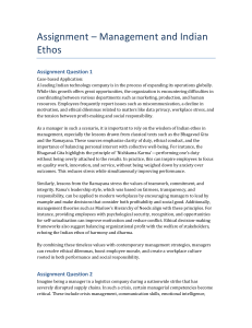 Management and Indian Ethos: Bhagavad Gita & Ramayana Lessons