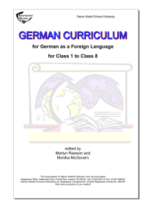 German Curriculum: Steiner Waldorf Foreign Language (Classes 1-8)