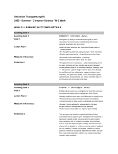 Sebastian Tsang: Computer Science Learning Goals & Outcomes 2025