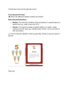 Weather vs. Climate Flash Card for Kids