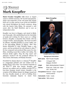 Mark Knopfler: Biography, Dire Straits, and Solo Career