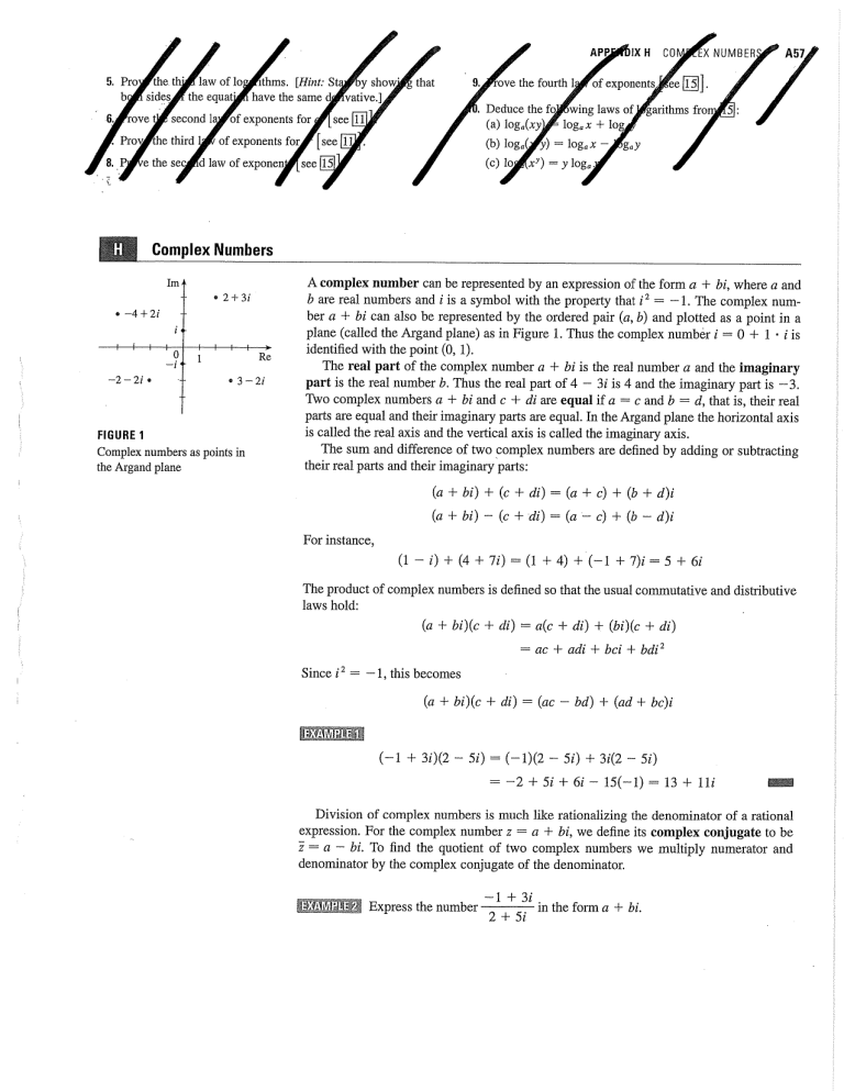 Complex Numbers: Textbook Excerpt