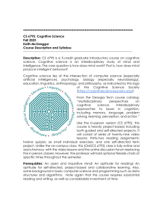 CS 6795 Cognitive Science Syllabus Fall 2025 - Georgia Tech