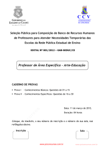 Concurso SEDUC/CE 2012 - Professor Arte-Educa&ccedil;&atilde;o | Prova B&aacute;sica e Espec&iacute;fica