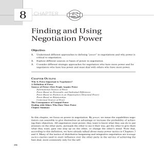 Negotiation Power: Understanding Sources, Strategies, and Influence