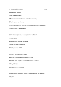 Economics G9 Homework: Scarcity & Factors of Production