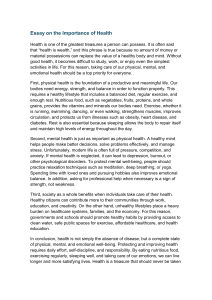 Importance of Health: Essay on Physical & Mental Well-being
