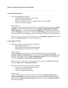VinUni Computer Science Interview Questions