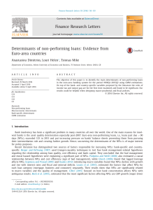 Non-Performing Loans in Euro-Area: Determinants & Policy