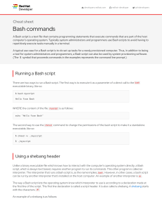 Bash Commands Cheat Sheet: Scripting, Variables, Arrays & Maps