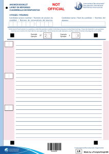 Livret de réponses IB - Modèle d'examen