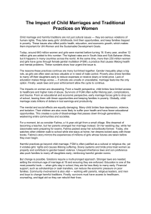 Child Marriage & Harmful Practices: Impact on Women & Solutions