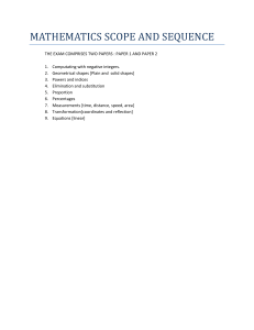 Mathematics Exam Scope & Sequence: Paper 1 & 2 Topics