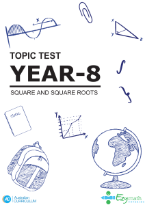 Year 8 Math Test: Square and Square Roots Topic Test