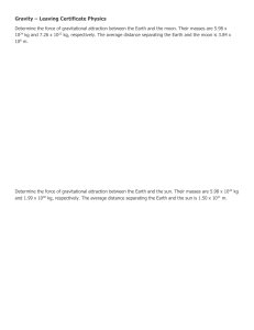 Gravity Physics Problems: Earth, Moon, Sun Calculations (Leaving Cert)