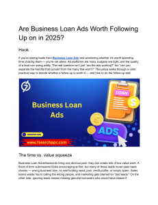 Are Business Loan Ads Worth Following Up on in 2025 