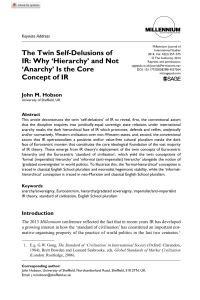 IR's Twin Self-Delusions: Hierarchy, Anarchy & Eurocentrism in International Relations