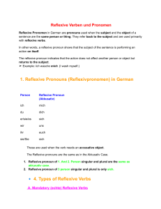 Reflexive Verbs and 'Wenn' Clauses in German