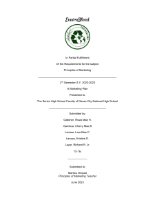 EnviroBlend Bioethanol Marketing Plan | High School Project