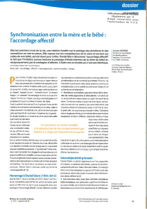 Synchronisation M&egrave;re-B&eacute;b&eacute;: Accordage Affectif