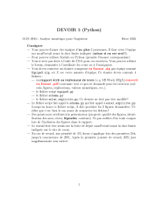 Devoir d'analyse num&eacute;rique: Solution de l'&eacute;quation de la chaleur