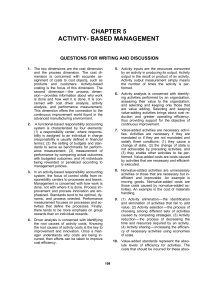 Activity-Based Management: Cost & Process Dimensions
