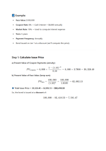 Bond Issue Price Calculation Example