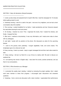 Narration Practice: Daily Life, Office, Conflict Resolution